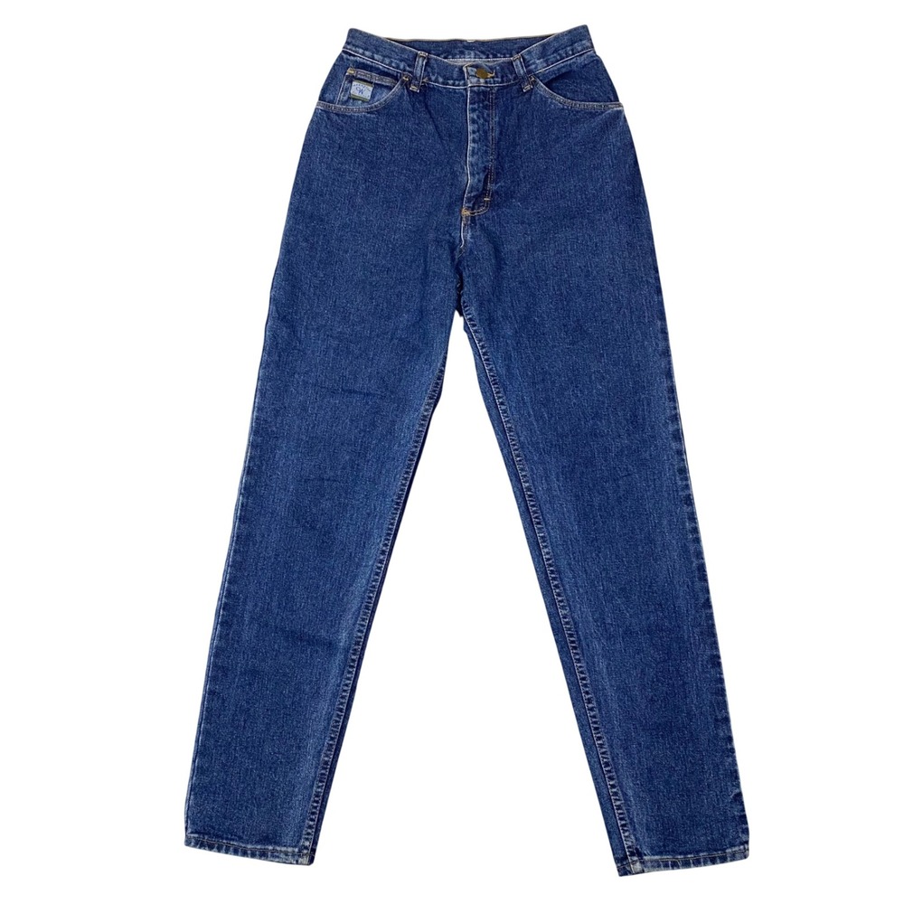 Wrangler Vintage FIt High Rise Tapered Leg Denim Jeans Women 8 Blue Medium Wash